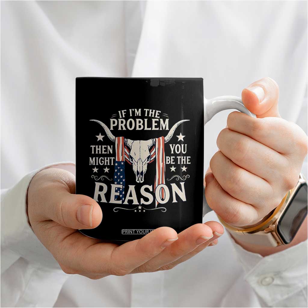 Cow Bull Skull American Flag Vintage Western Coffee Mug TS14 Print Your Wear