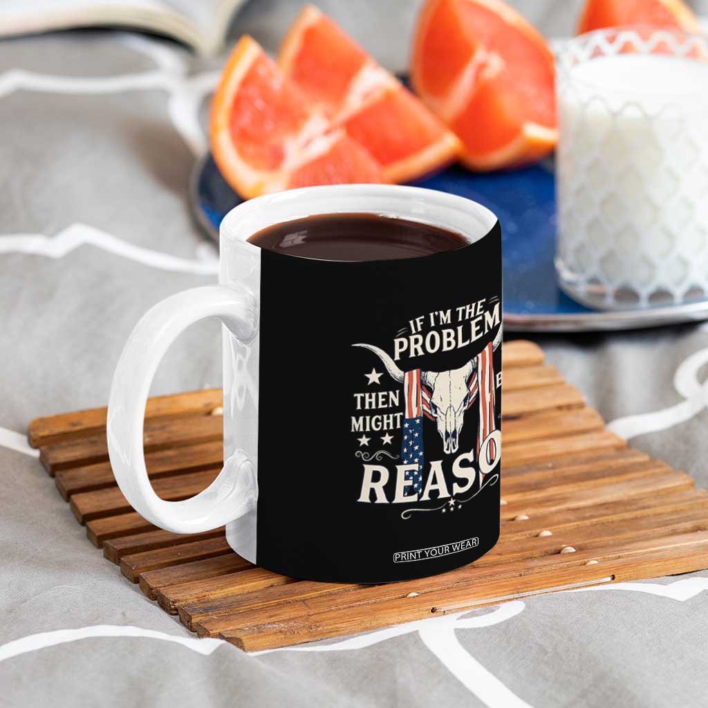 Cow Bull Skull American Flag Vintage Western Coffee Mug TS14 Print Your Wear