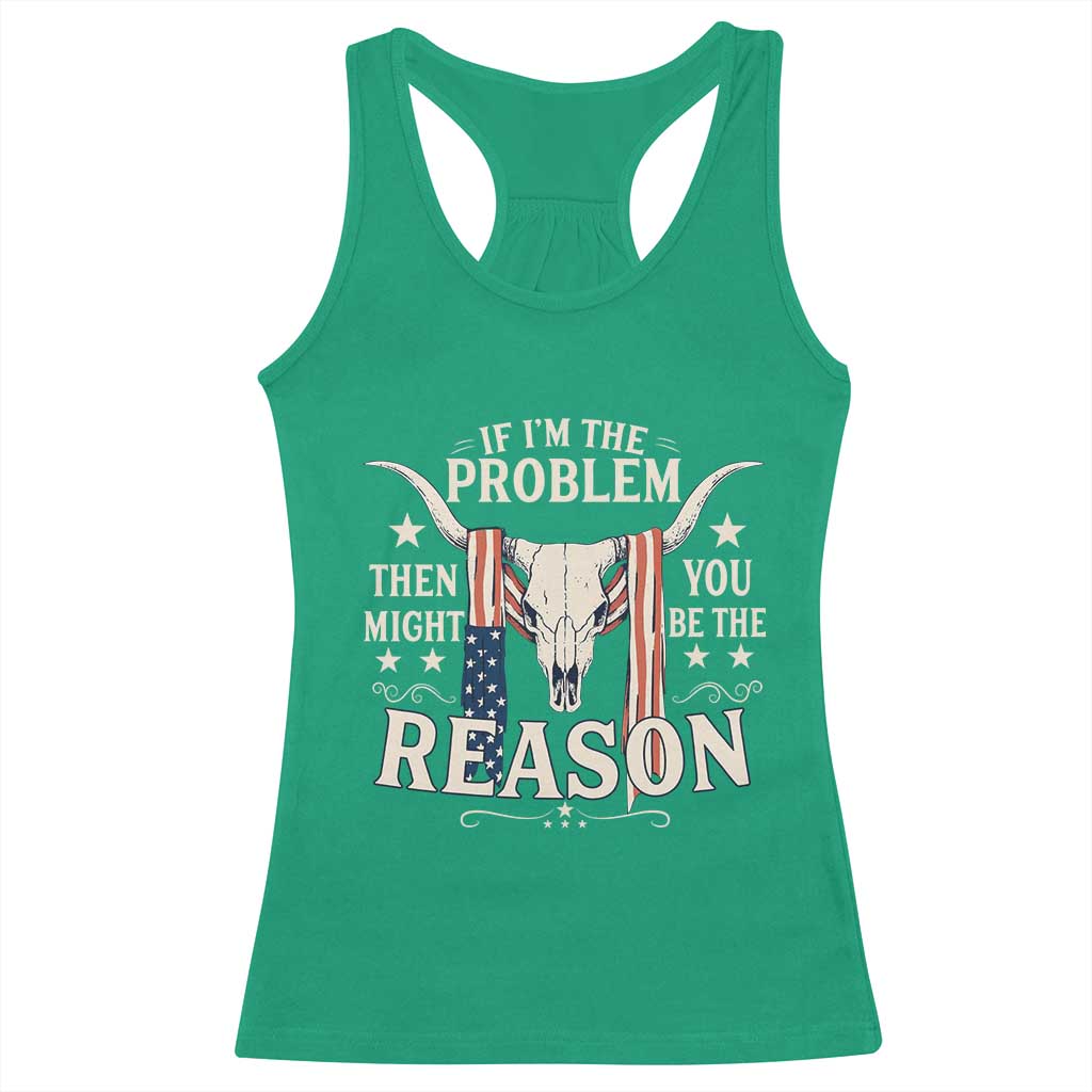 Cow Bull Skull American Flag Vintage Western Racerback Tank Top TS14 Irish Green Print Your Wear