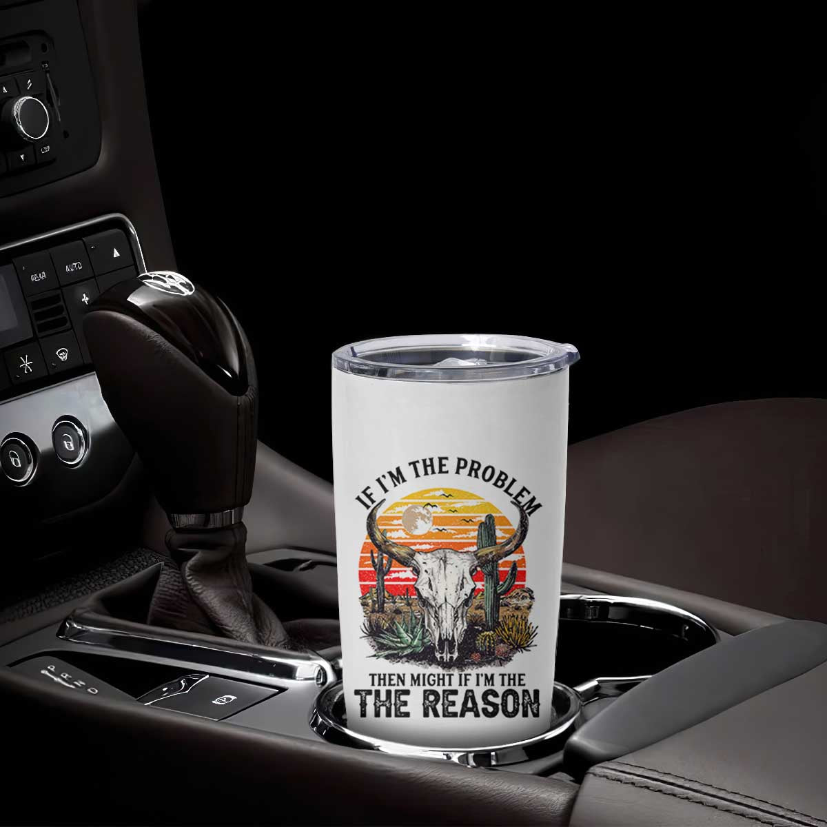 Cow Bull Skull Tumbler Cup If Problem Vintage Then You Might Be Reason TS14 Print Your Wear