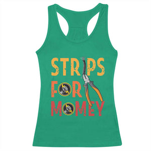 Funny Electrician Racerback Tank Top Strips For Money Electrical Humor TS14 Irish Green Print Your Wear