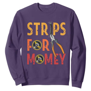 Funny Electrician Sweatshirt Strips For Money Electrical Humor TS14 Purple Print Your Wear
