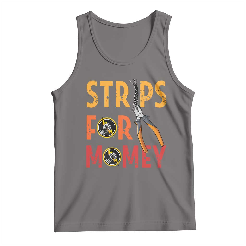 Funny Electrician Tank Top Strips For Money Electrical Humor TS14 Deep Heather Print Your Wear