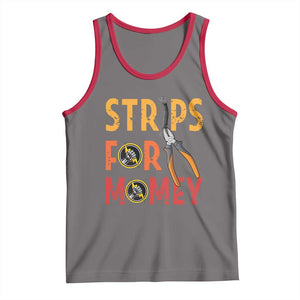 Funny Electrician Tank Top Strips For Money Electrical Humor TS14 Deep Heather Red Print Your Wear