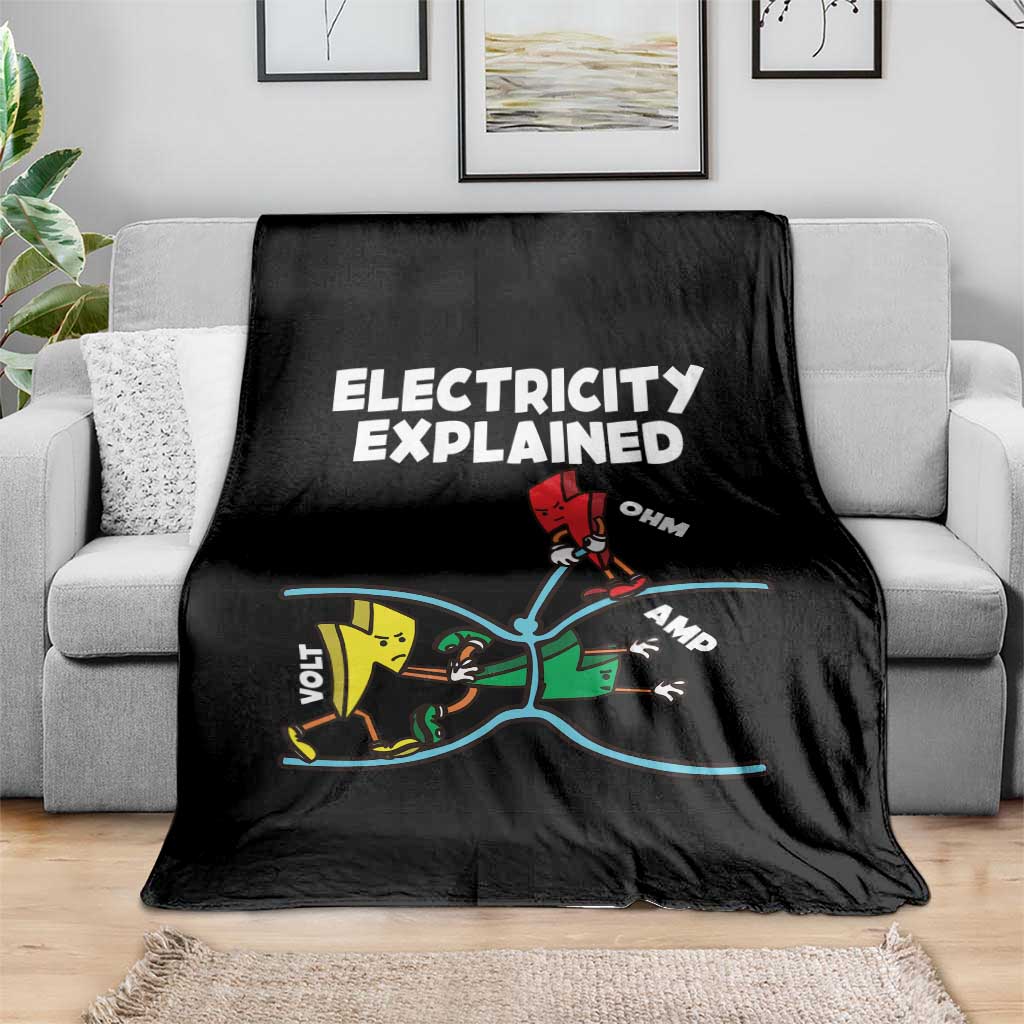 Funny Electricity Throw Blanket Ohm's Law Electricity Explained TS14 Print Your Wear