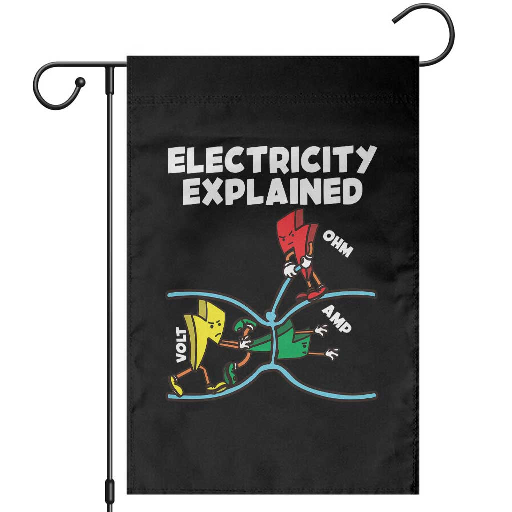 Funny Electricity Garden Flag Ohm's Law Electricity Explained TS14 Black Print Your Wear