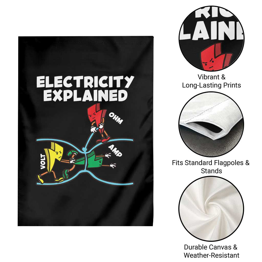 Funny Electricity Garden Flag Ohm's Law Electricity Explained TS14 Print Your Wear