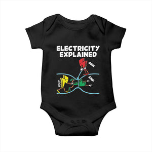 Funny Electricity Baby Onesie Ohm's Law Electricity Explained TS14 Black Print Your Wear
