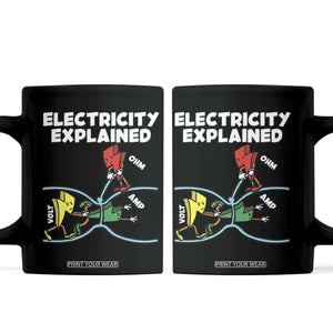 Funny Electricity Coffee Mug Ohm's Law Electricity Explained TS14 Black Print Your Wear