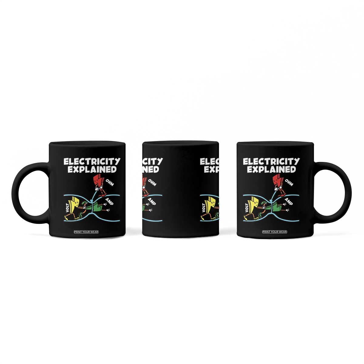 Funny Electricity Coffee Mug Ohm's Law Electricity Explained TS14 Print Your Wear