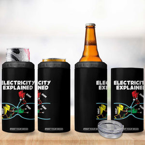 Funny Electricity 4 in 1 Can Cooler Tumbler Ohm's Law Electricity Explained TS14 Print Your Wear