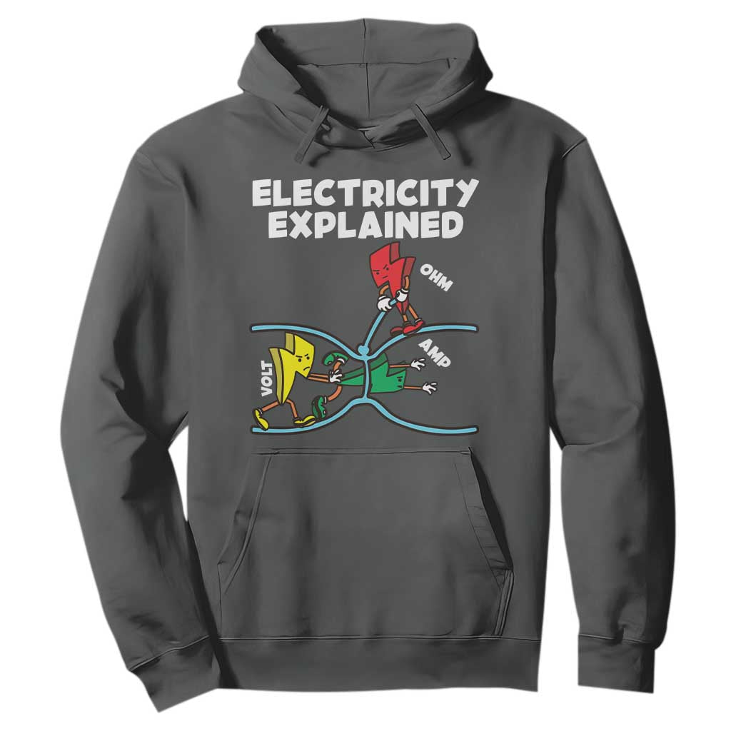 Funny Electricity Hoodie Ohm's Law Electricity Explained TS14 Dark Heather Print Your Wear