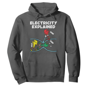 Funny Electricity Hoodie Ohm's Law Electricity Explained TS14 Dark Heather Print Your Wear