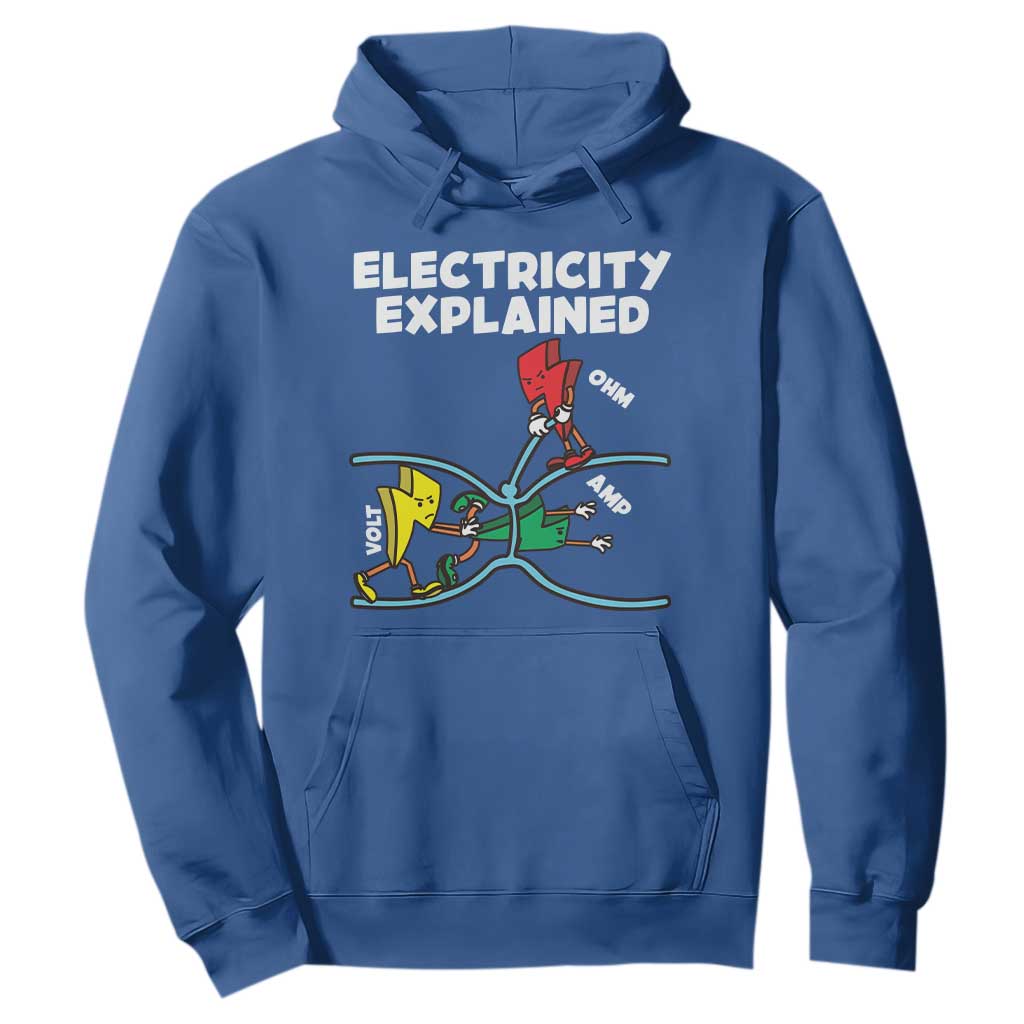 Funny Electricity Hoodie Ohm's Law Electricity Explained TS14 Royal Blue Print Your Wear