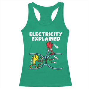 Funny Electricity Racerback Tank Top Ohm's Law Electricity Explained TS14 Irish Green Print Your Wear