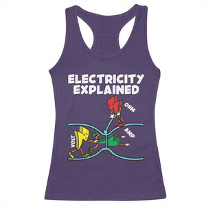 Funny Electricity Racerback Tank Top Ohm's Law Electricity Explained TS14 Purple Print Your Wear