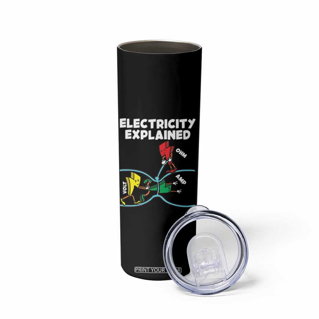 Funny Electricity Skinny Tumbler Ohm's Law Electricity Explained TS14 Print Your Wear