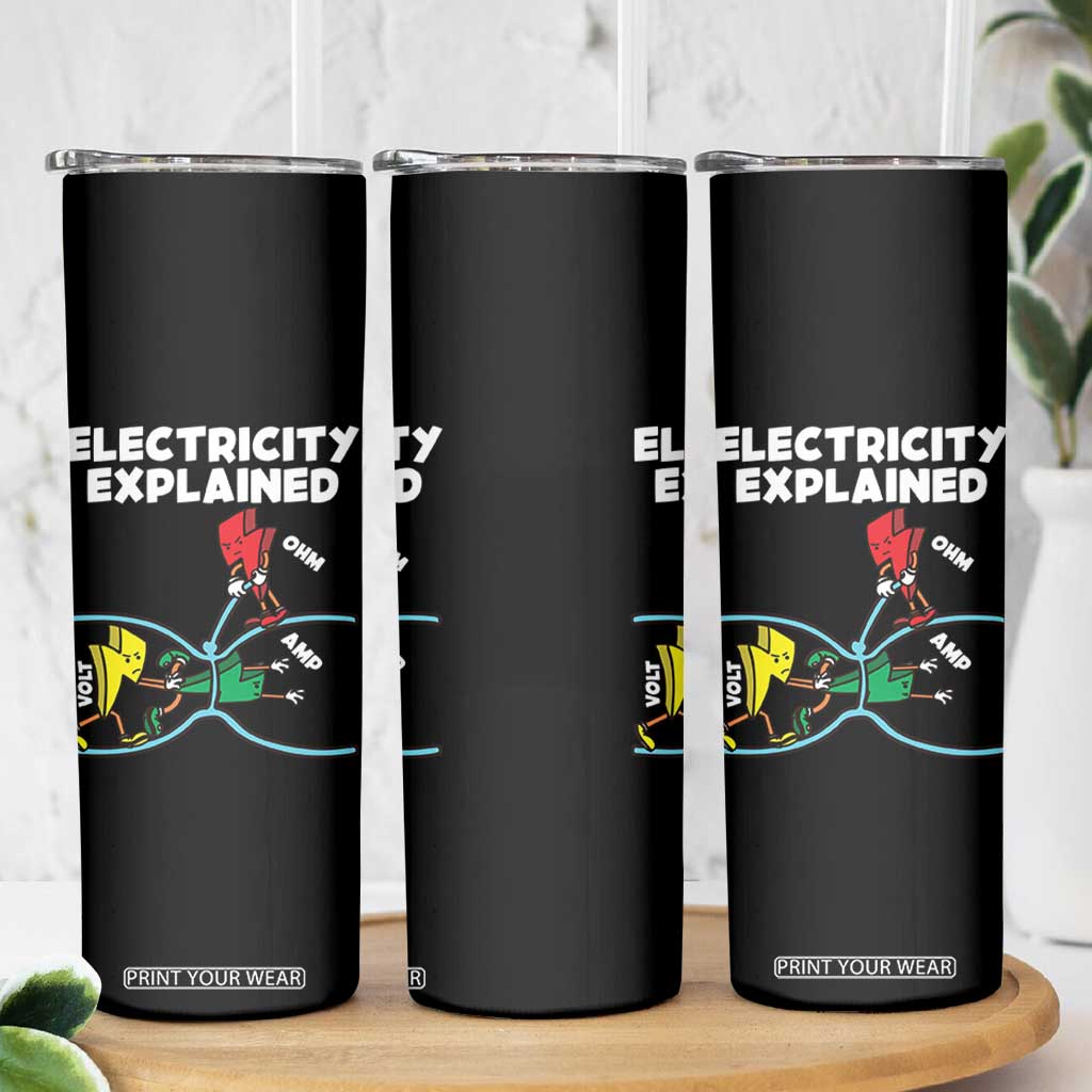 Funny Electricity Skinny Tumbler Ohm's Law Electricity Explained TS14 Print Your Wear
