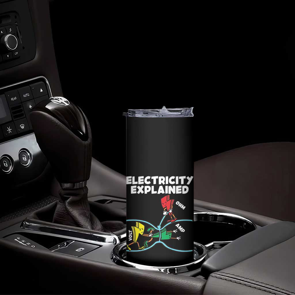 Funny Electricity Skinny Tumbler Ohm's Law Electricity Explained TS14 Print Your Wear