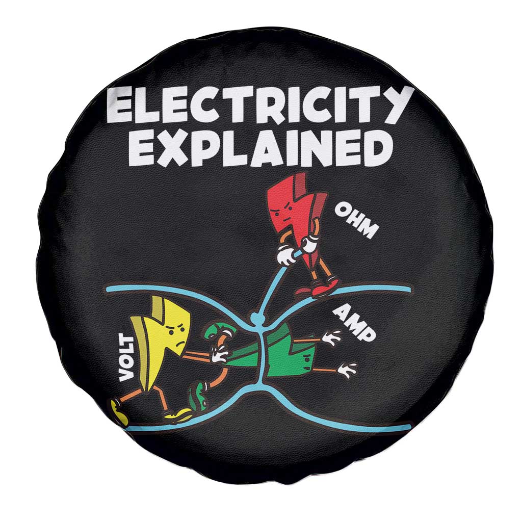 Funny Electricity Spare Tire Cover Ohm's Law Electricity Explained TS14 Print Your Wear