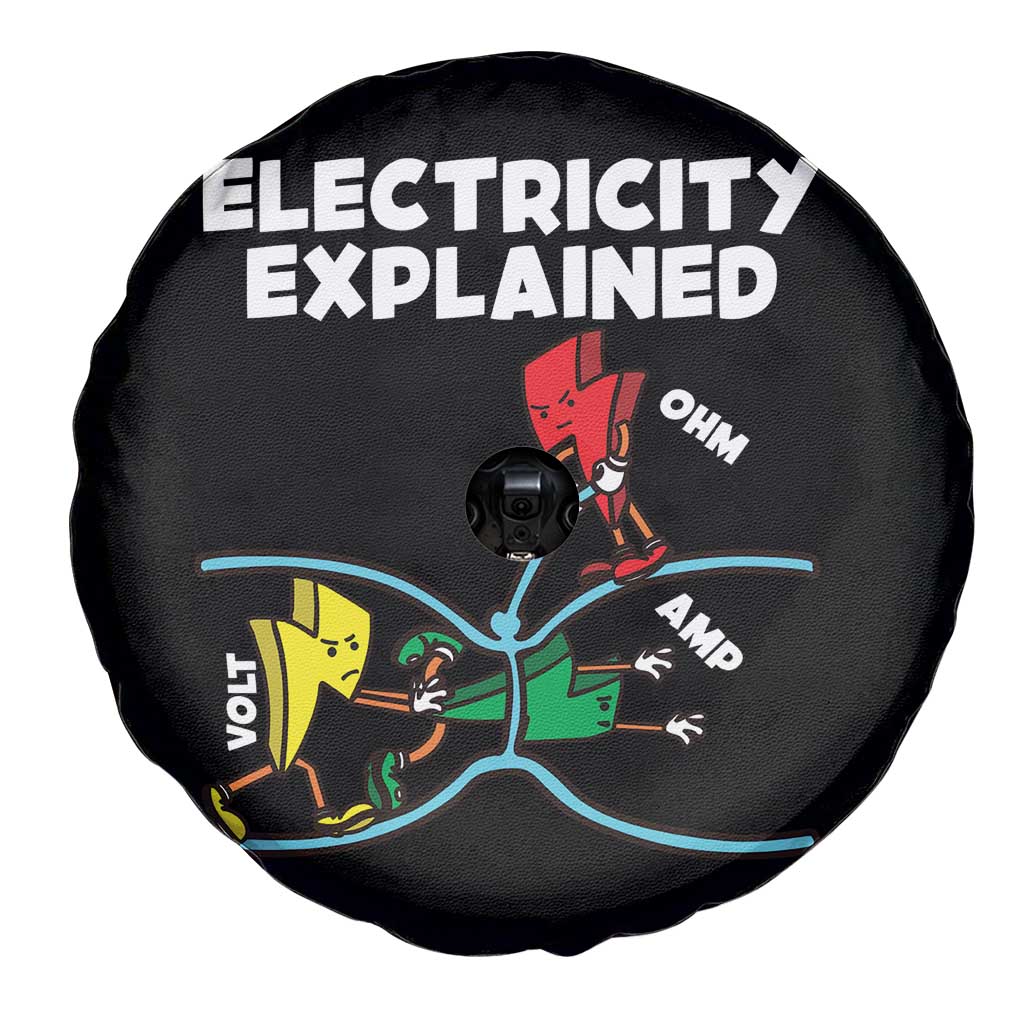 Funny Electricity Spare Tire Cover Ohm's Law Electricity Explained TS14 Print Your Wear