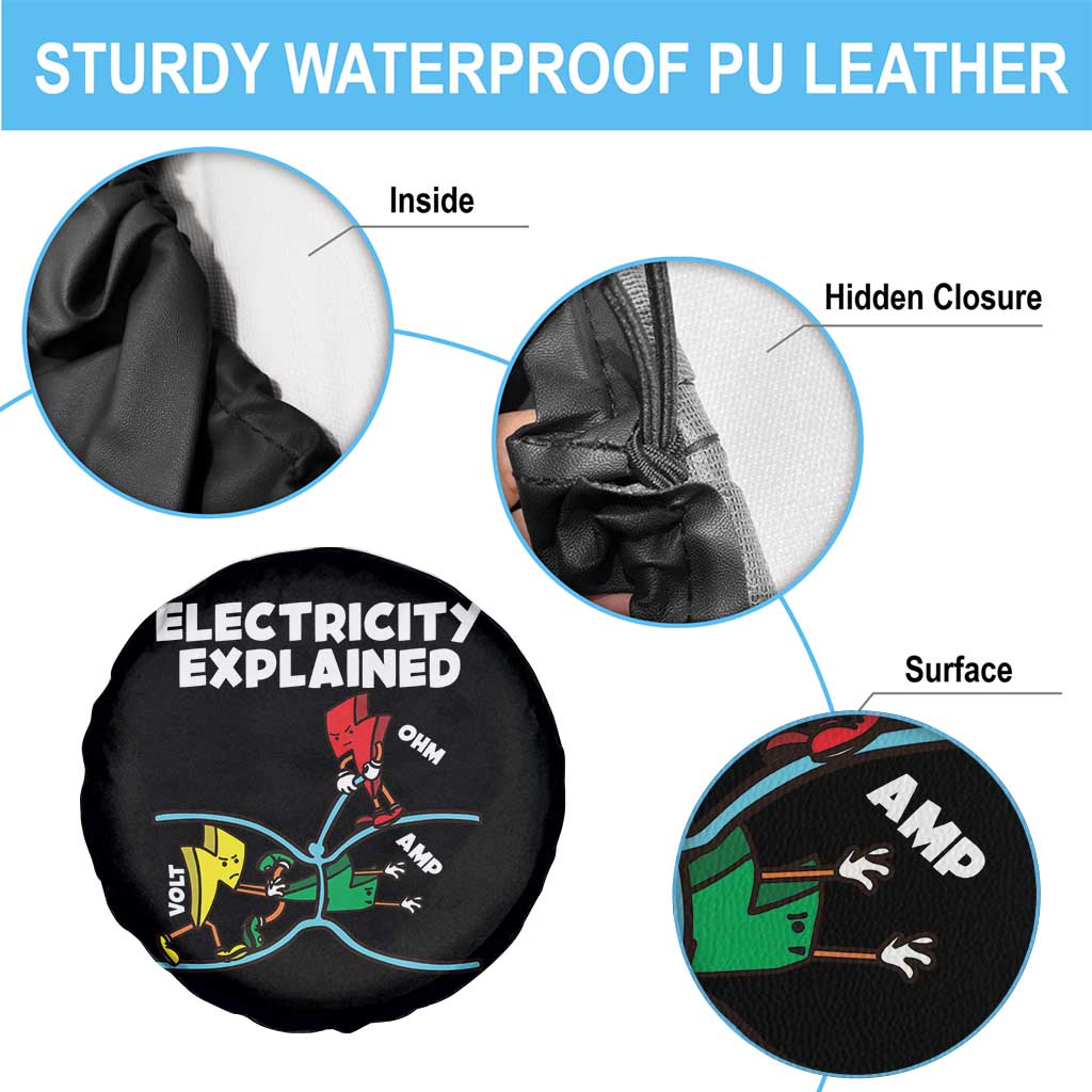 Funny Electricity Spare Tire Cover Ohm's Law Electricity Explained TS14 Print Your Wear