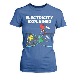 Funny Electricity T Shirt For Women Ohm's Law Electricity Explained TS14 Royal Blue Print Your Wear