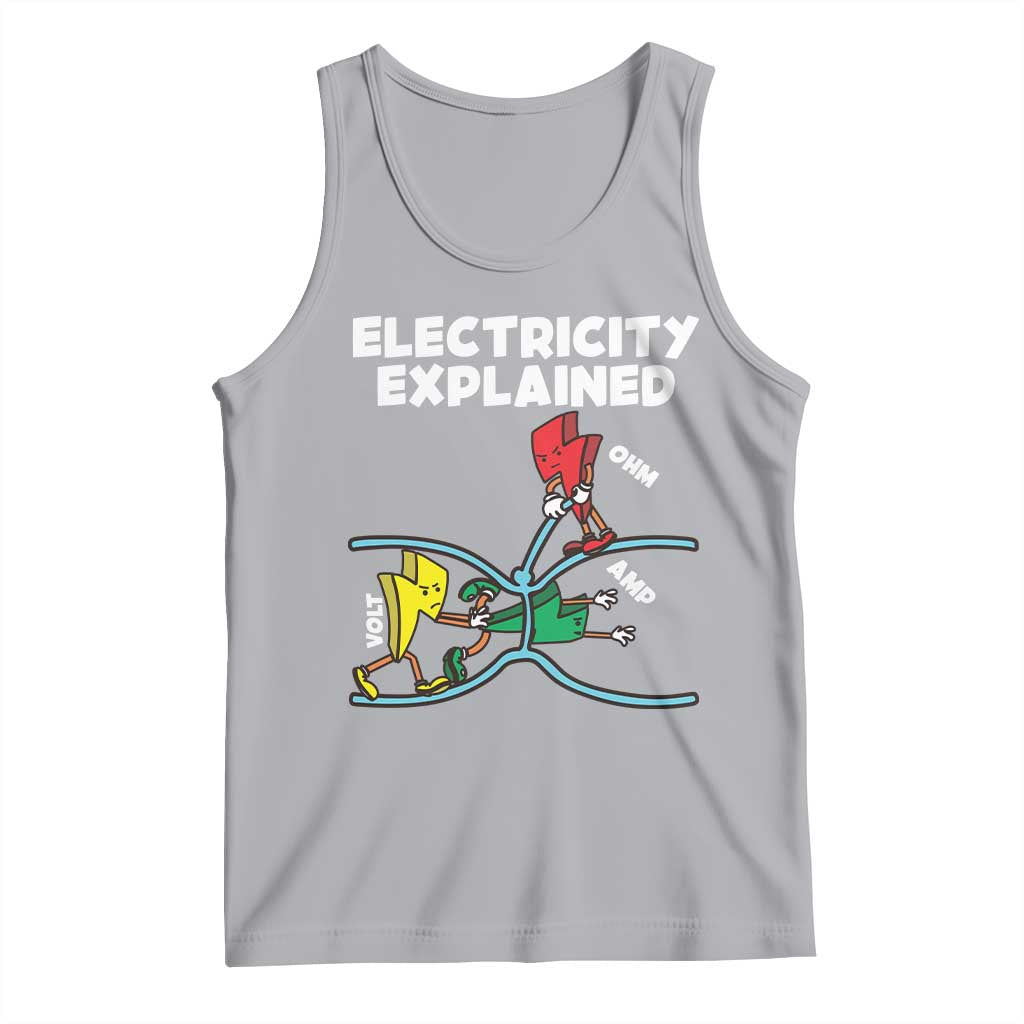 Funny Electricity Tank Top Ohm's Law Electricity Explained TS14 Athletic Heather Print Your Wear