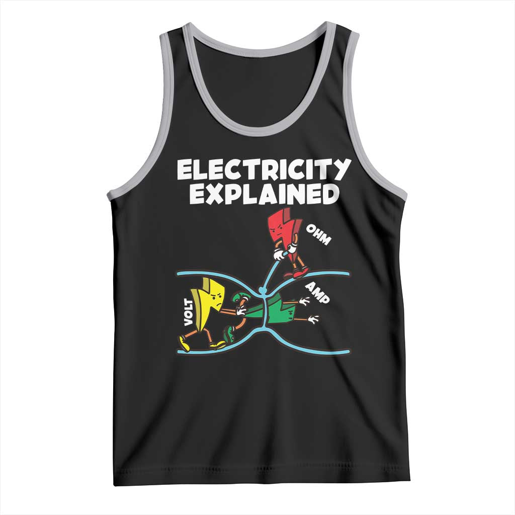 Funny Electricity Tank Top Ohm's Law Electricity Explained TS14 Black Athletic Heather Print Your Wear