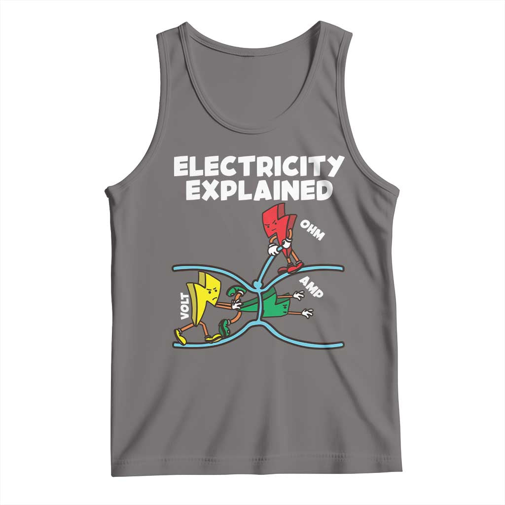Funny Electricity Tank Top Ohm's Law Electricity Explained TS14 Deep Heather Print Your Wear
