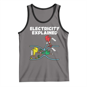 Funny Electricity Tank Top Ohm's Law Electricity Explained TS14 Deep Heather Black Print Your Wear
