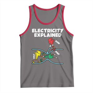 Funny Electricity Tank Top Ohm's Law Electricity Explained TS14 Deep Heather Red Print Your Wear
