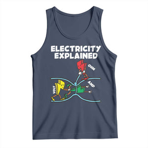 Funny Electricity Tank Top Ohm's Law Electricity Explained TS14 Navy Print Your Wear