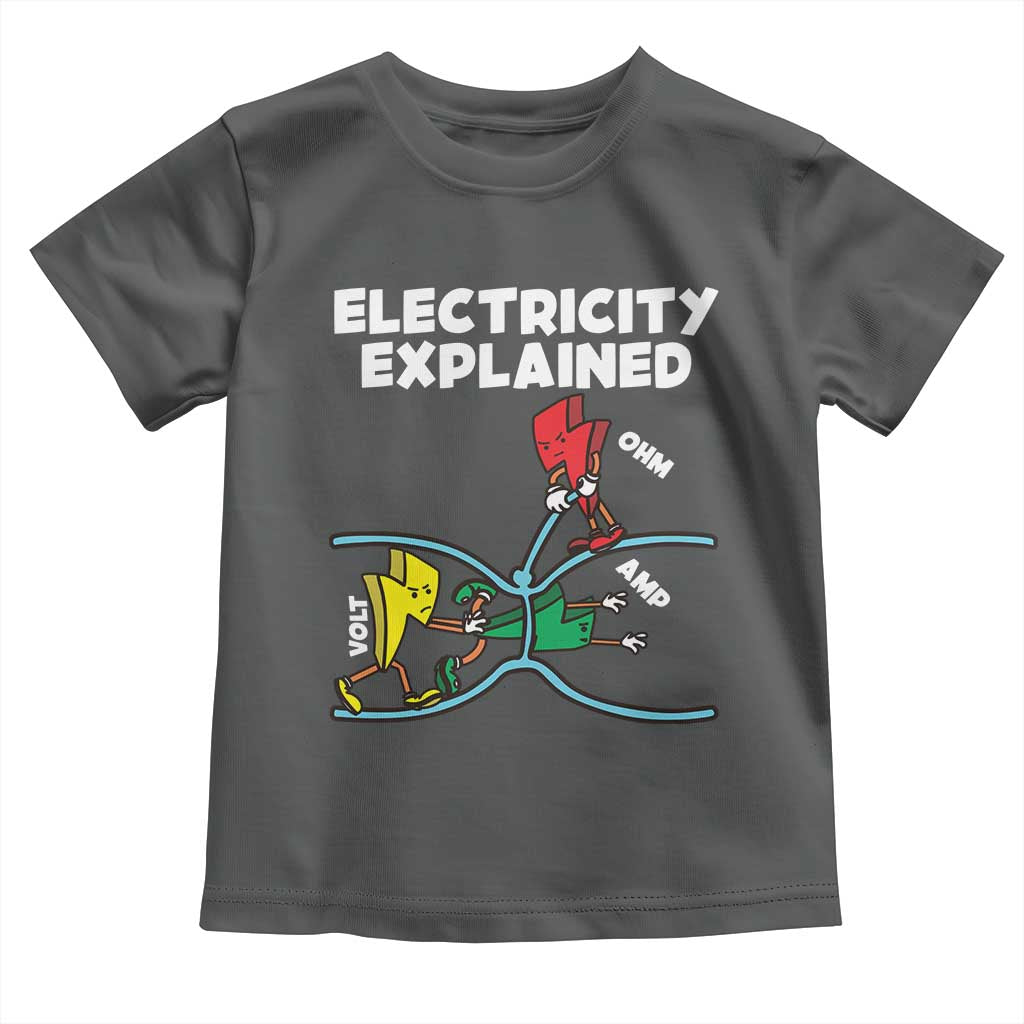 Funny Electricity Toddler T Shirt Ohm's Law Electricity Explained TS14 Dark Heather Print Your Wear