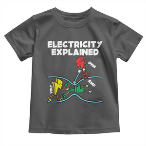 Funny Electricity Toddler T Shirt Ohm's Law Electricity Explained TS14 Dark Heather Print Your Wear