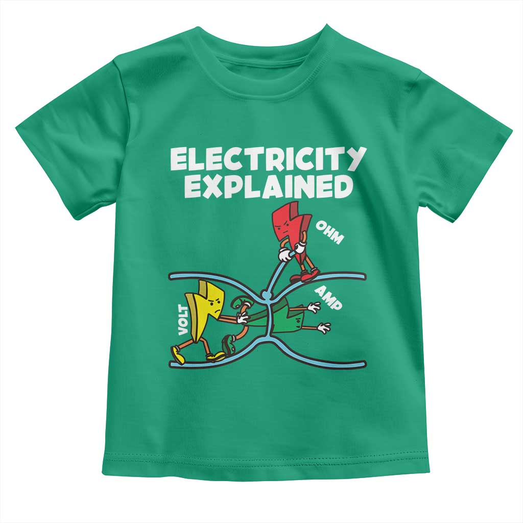 Funny Electricity Toddler T Shirt Ohm's Law Electricity Explained TS14 Irish Green Print Your Wear