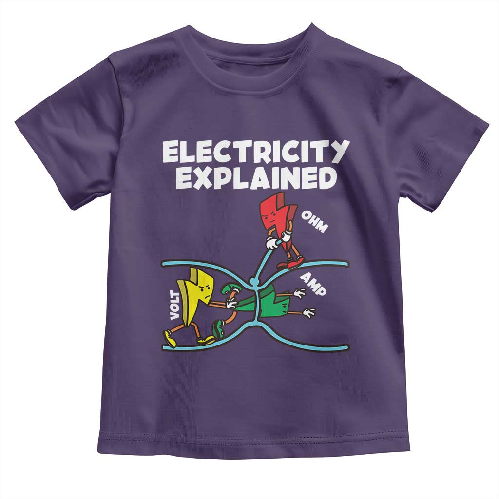 Funny Electricity Toddler T Shirt Ohm's Law Electricity Explained TS14 Purple Print Your Wear