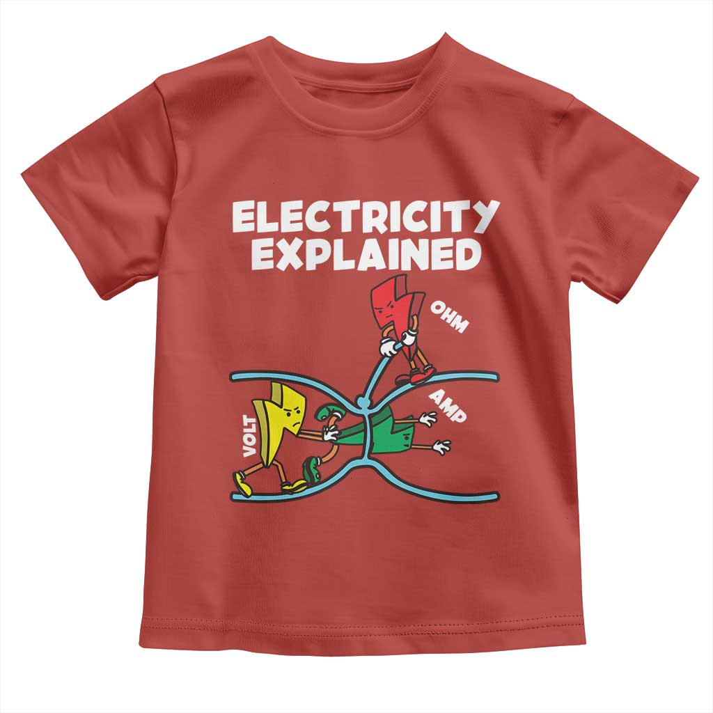 Funny Electricity Toddler T Shirt Ohm's Law Electricity Explained TS14 Red Print Your Wear
