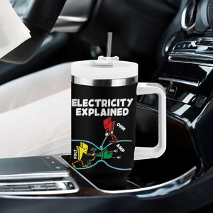 Funny Electricity Tumbler With Handle Ohm's Law Electricity Explained TS14 Print Your Wear