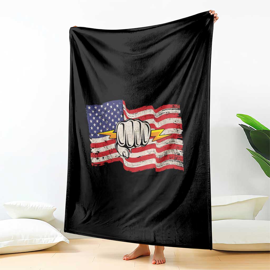 Electrician American Flag Throw Blanket Patriotic Electrical Worker TS14 Print Your Wear