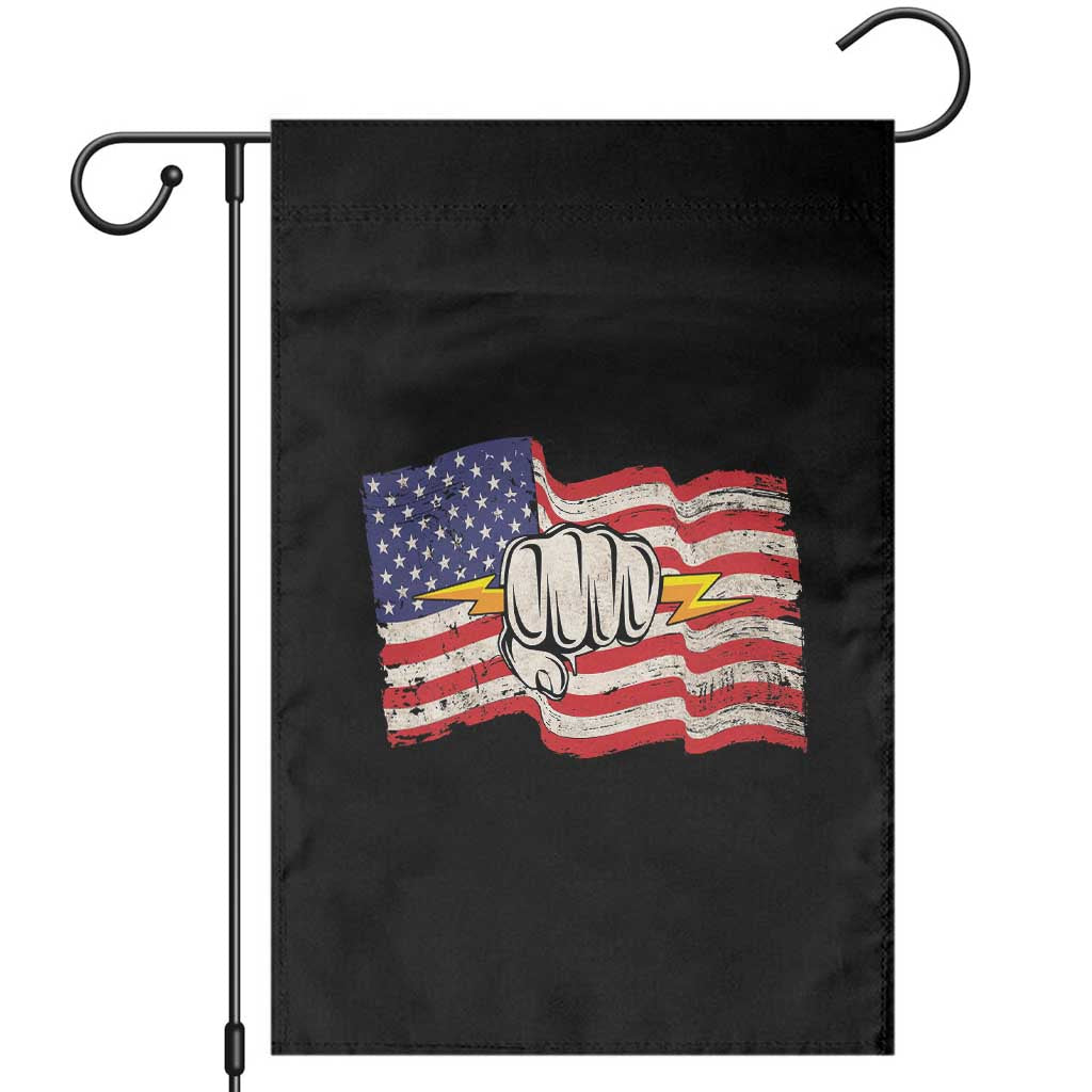 Electrician American Flag Garden Flag Patriotic Electrical Worker TS14 Black Print Your Wear