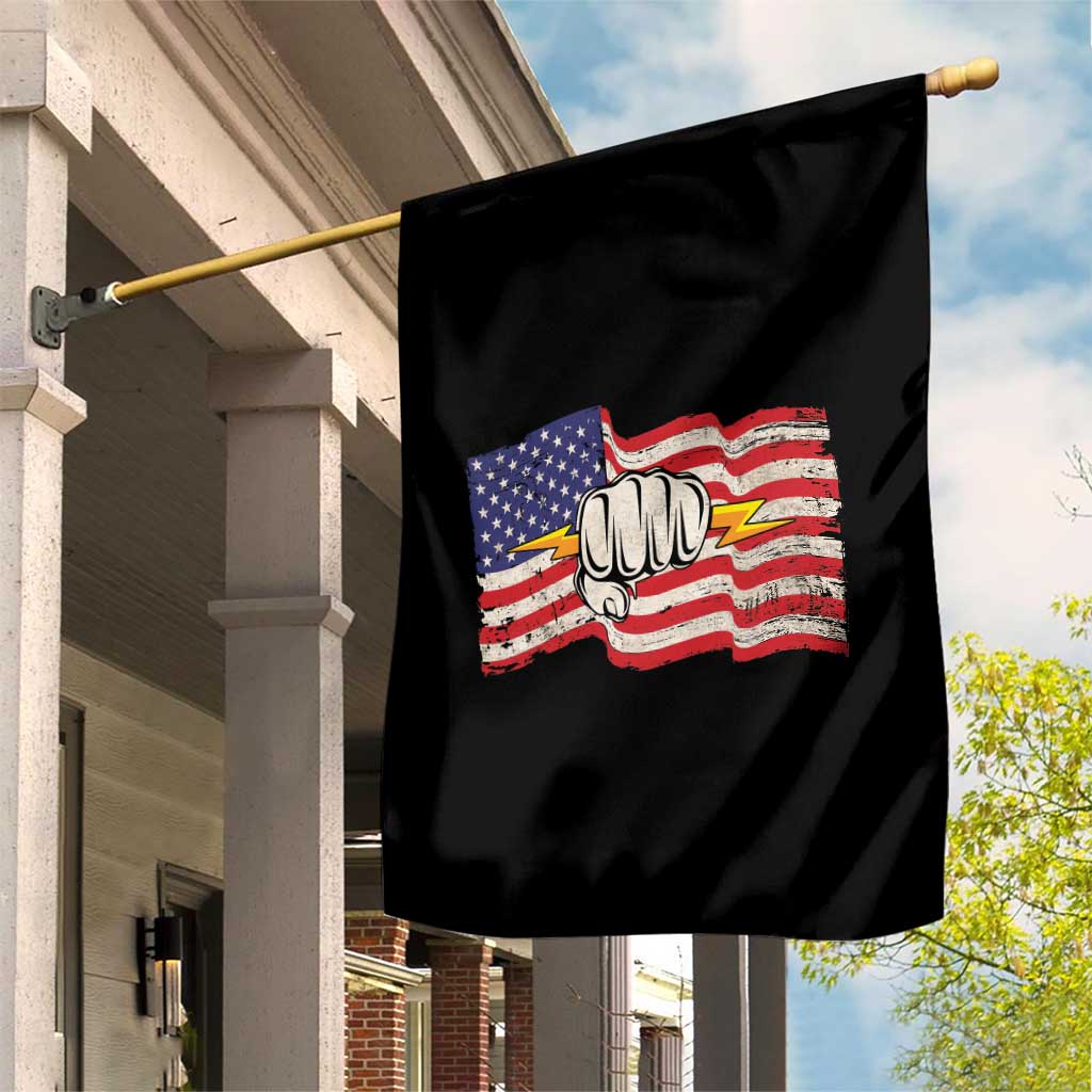 Electrician American Flag Garden Flag Patriotic Electrical Worker TS14 Print Your Wear