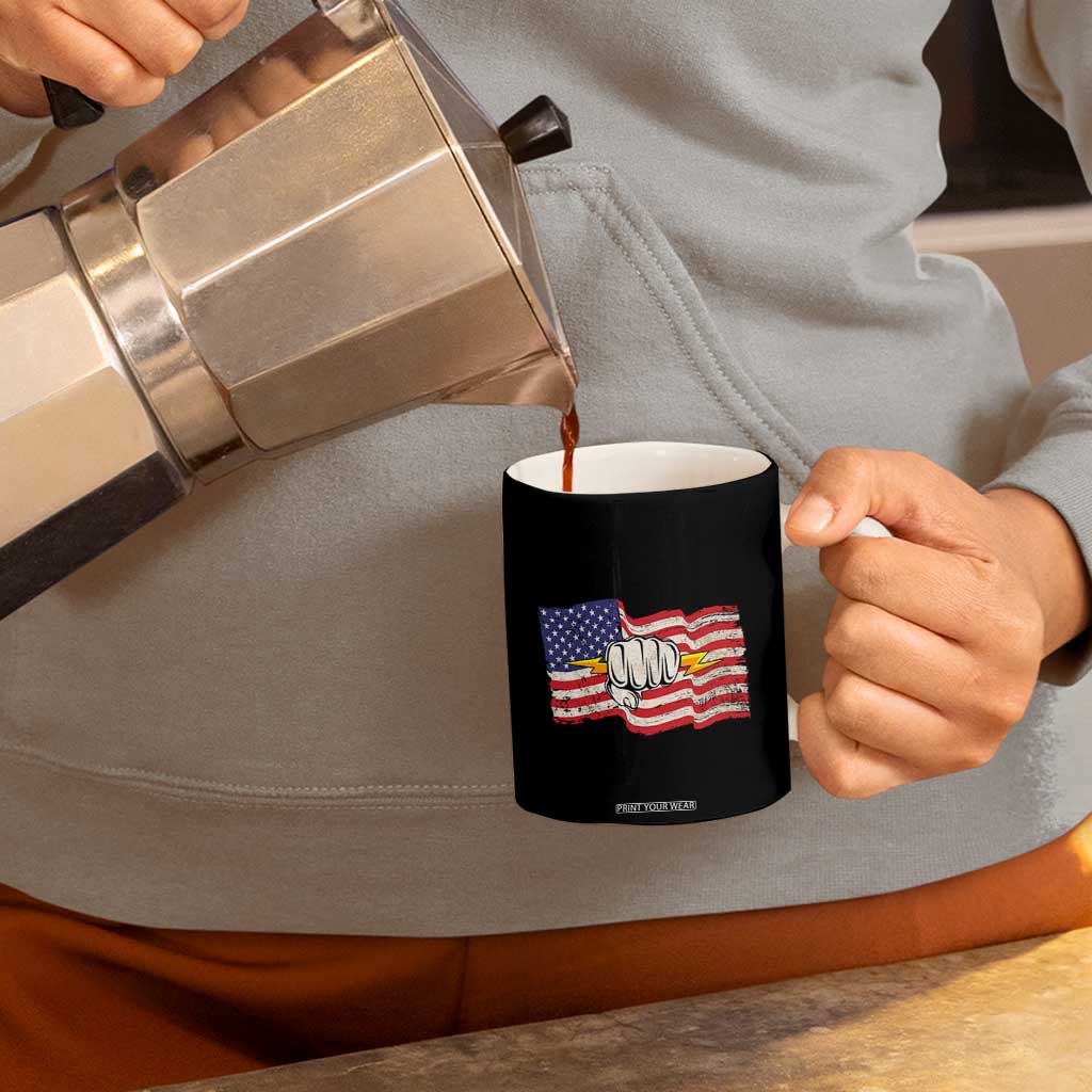 Electrician American Flag Coffee Mug Patriotic Electrical Worker TS14 Print Your Wear