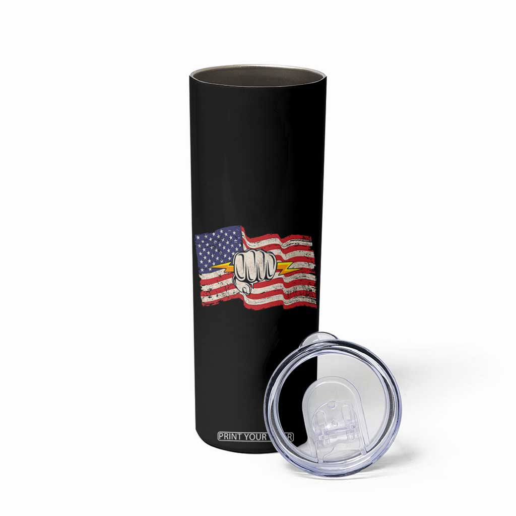 Electrician American Flag Skinny Tumbler Patriotic Electrical Worker TS14 Print Your Wear