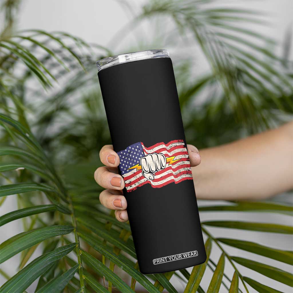 Electrician American Flag Skinny Tumbler Patriotic Electrical Worker TS14 Print Your Wear