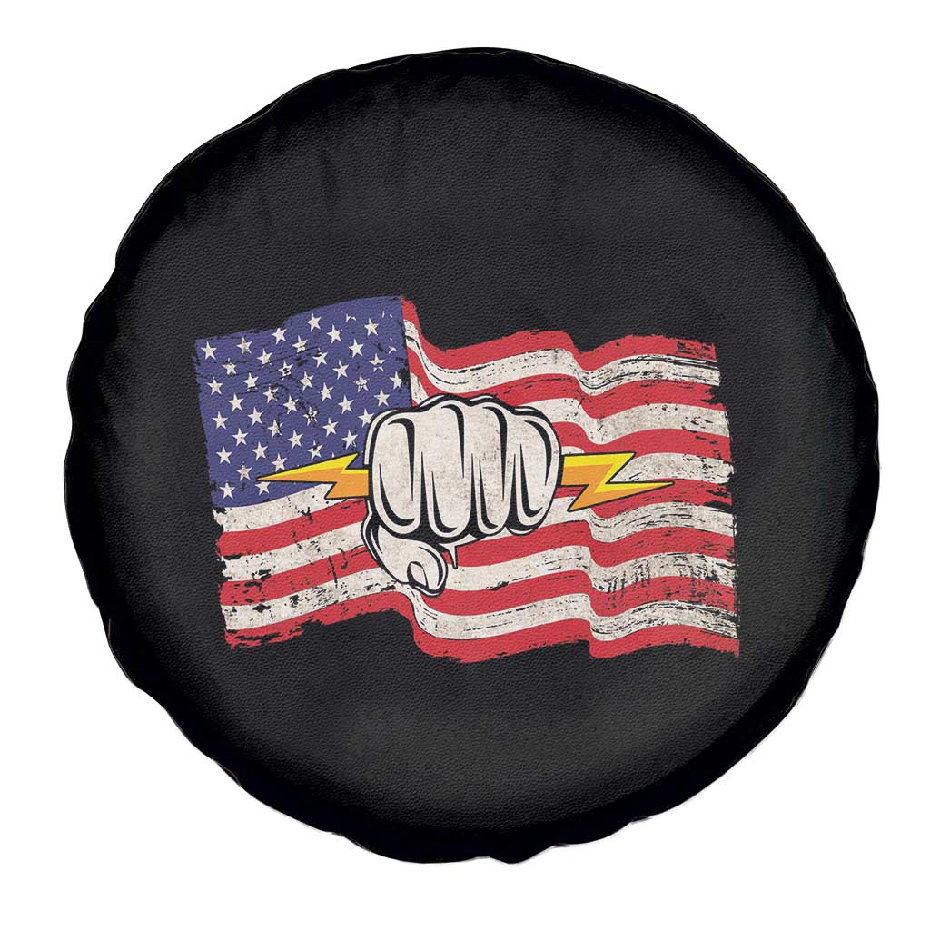 Electrician American Flag Spare Tire Cover Patriotic Electrical Worker TS14 Print Your Wear