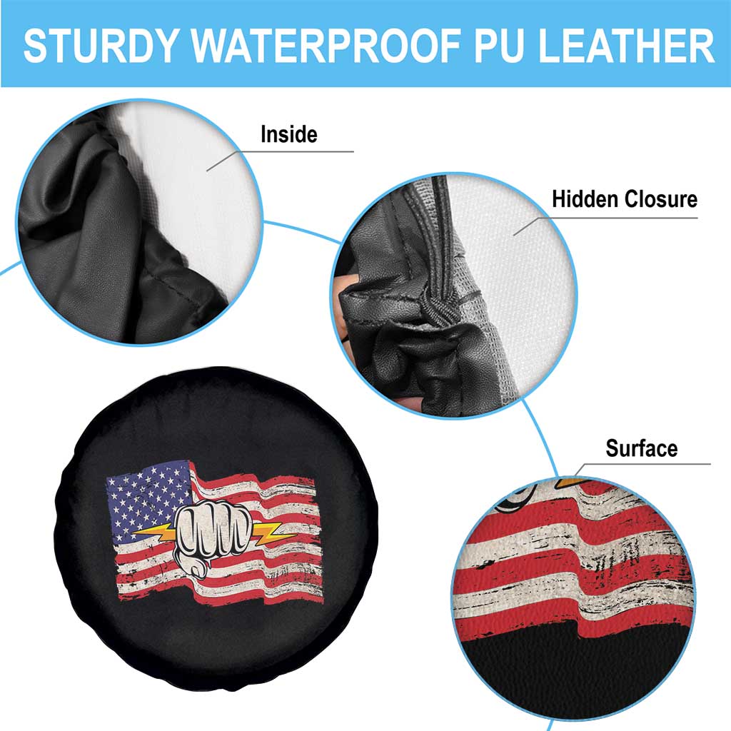 Electrician American Flag Spare Tire Cover Patriotic Electrical Worker TS14 Print Your Wear