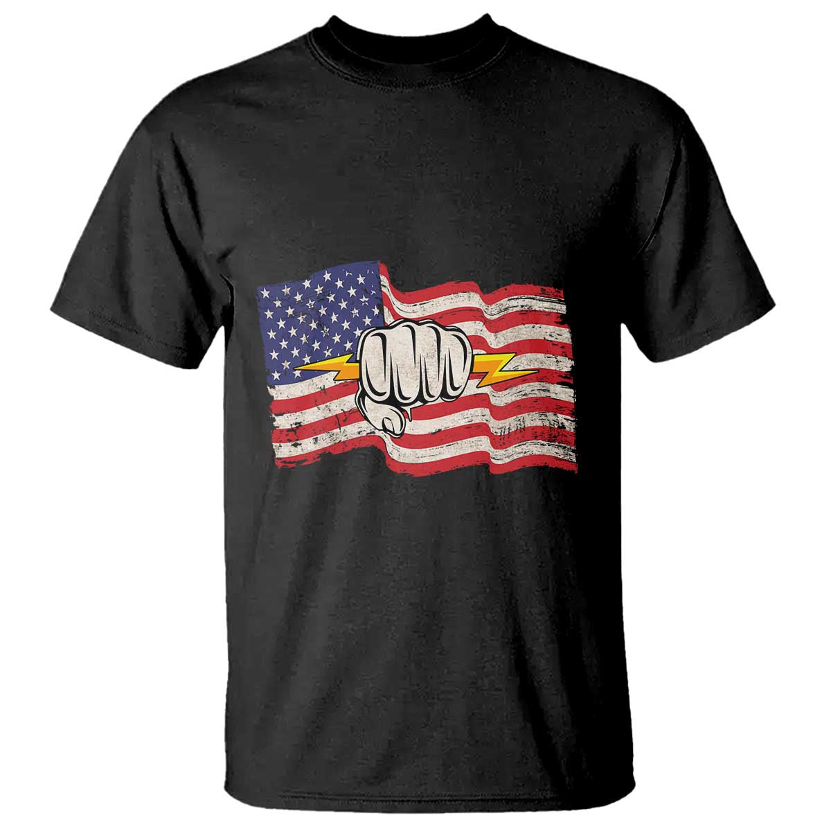 Electrician American Flag T Shirt Patriotic Electrical Worker TS14 Black Print Your Wear
