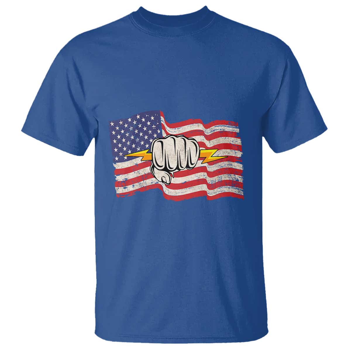 Electrician American Flag T Shirt Patriotic Electrical Worker TS14 Royal Blue Print Your Wear