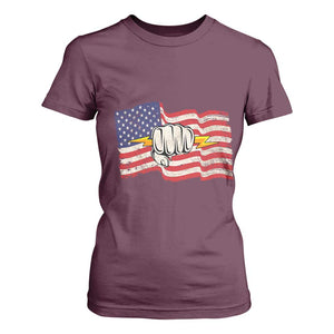 Electrician American Flag T Shirt For Women Patriotic Electrical Worker TS14 Maroon Print Your Wear